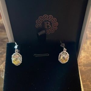 Lemon Topaz 14kt White gold and Diamond Earings